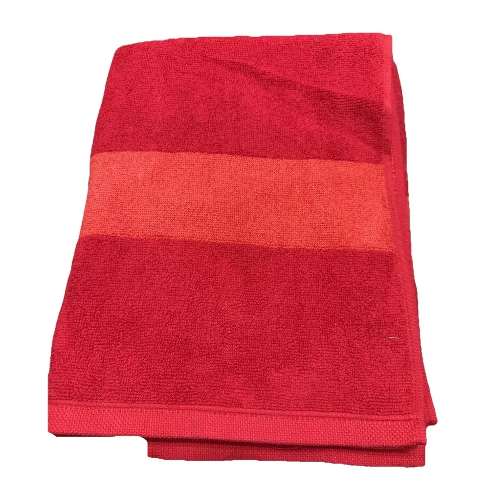 Lacoste Big Crocodile Logo Bath‎ Towels Red 100% Cotton 30
